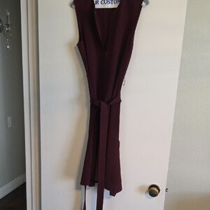 Theory Red Sheath Cocktail Dress V-Neck Sleeveless